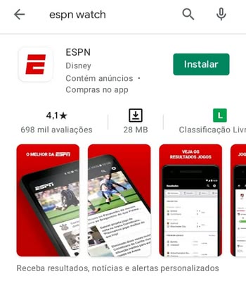 ESPN Watch para Android ESPN Watch para Android